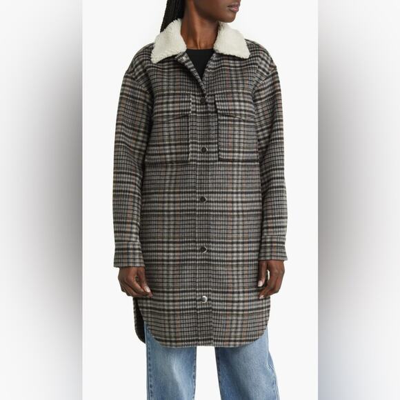 NWT New Rails Jaro Plaid Oversized Wool Blend Jacket Size XS - Picture 2 of 10
